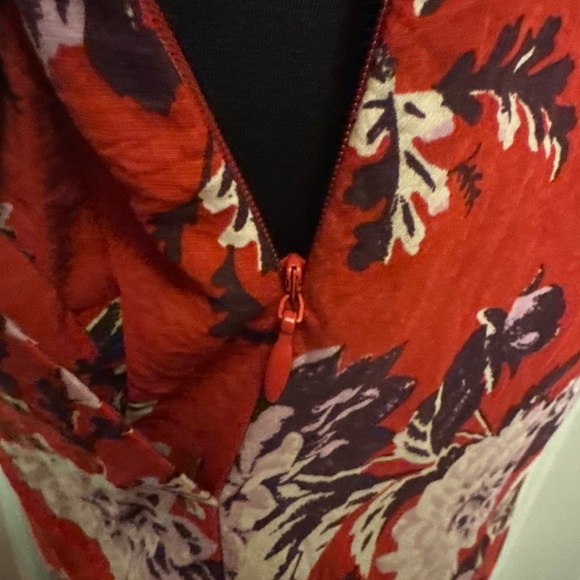 Maeve by Anthropologie Red Cowl Neck Sundress with Puff Sleeves - Picture 9 of 12